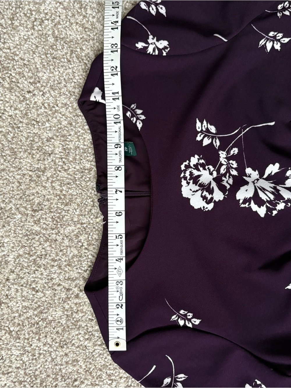 Lauren by Ralph Lauren Purple Floral Fit-and-Flare Midi Dress - Picture 7 of 8